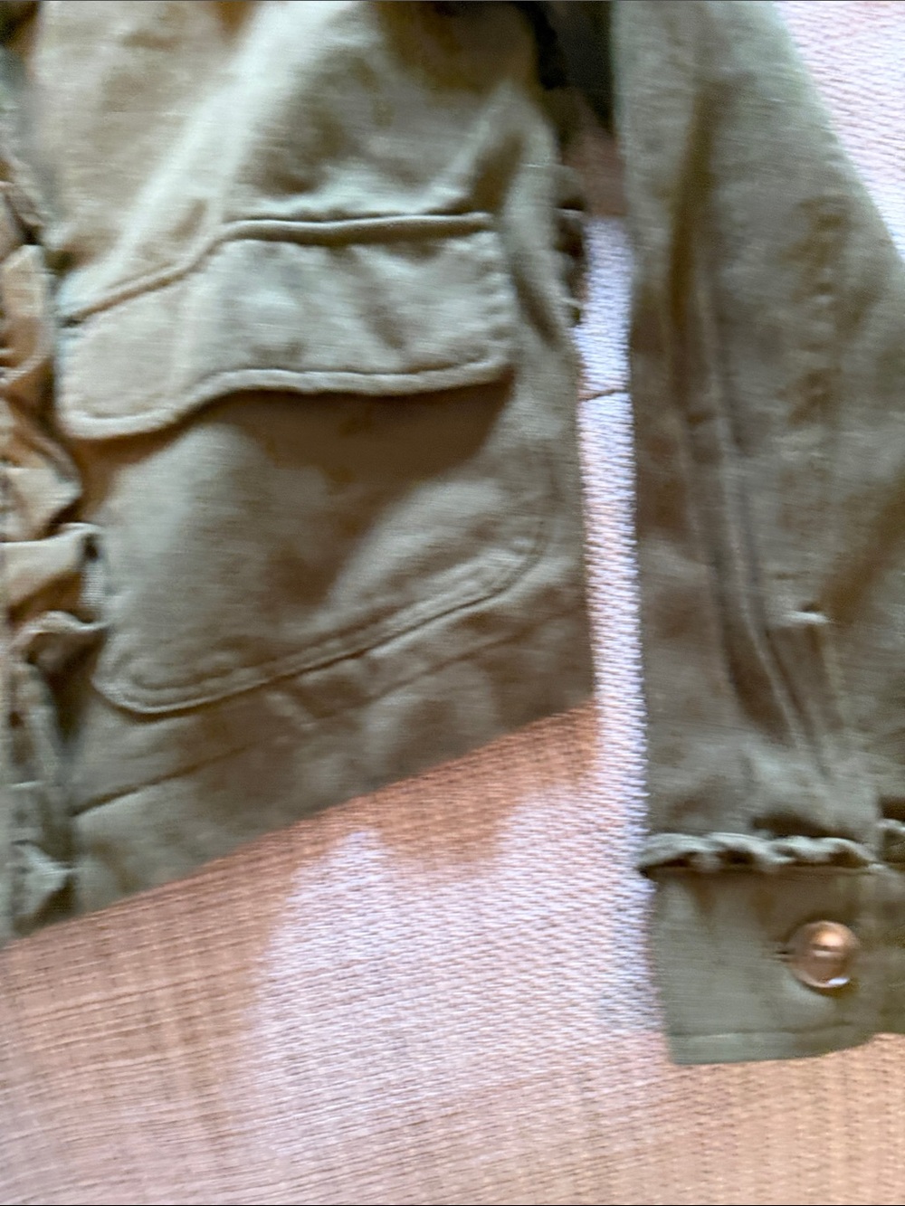dolan Olive Ruffle Neck Utility Top - Picture 4 of 6
